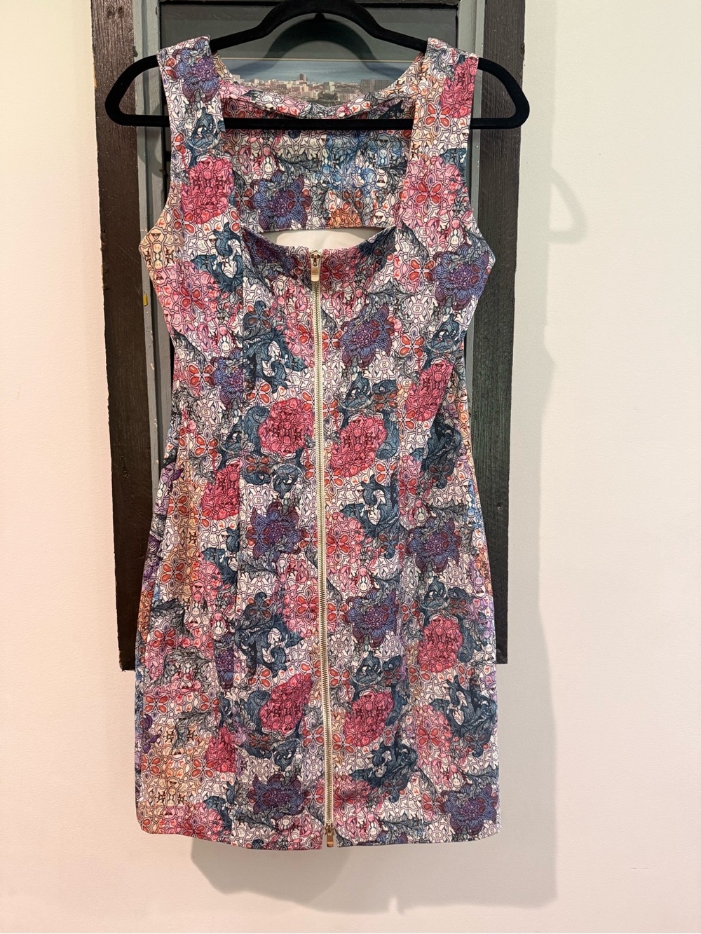 H&M Multicolor Floral Mosaic Sleeveless Shift Dress - Picture 2 of 3